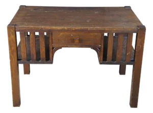 Antique Park Furniture Quartersawn Oak Mission Arts Crafts Library Table Desk