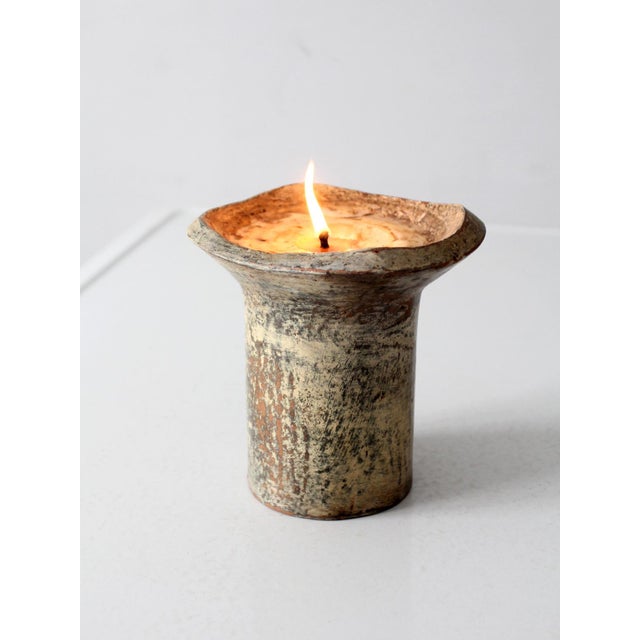 Late 20th Century Vintage Handmade Studio Pottery Candle For Sale - Image 5 of 17
