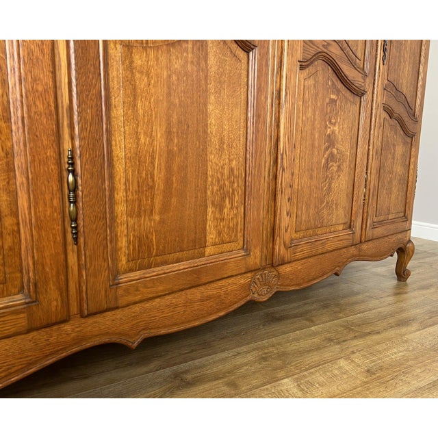 Vintage French Louis XVI Style Wardrobe in Oak For Sale - Image 9 of 15