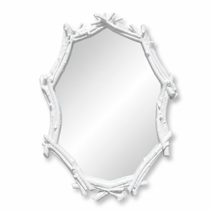 Rustic Lavender Plaster Faux Bois Tree Branch Frame Mirror