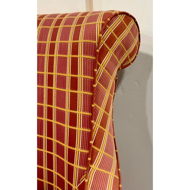 Traditional Vintage Southwood Co. Traditional Red Plaid Lounge Chair For Sale - Image 3 of 7