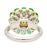 GRS Certified 4.93 Carat Emerald & Diamond 18k Gold Floral Cluster Cocktail Ring, Size 6.5 For Sale In Miami - Image 6 of 9