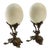 Pair of Vintage Decorative Ceramic Faux Ostrich on Stands For Sale