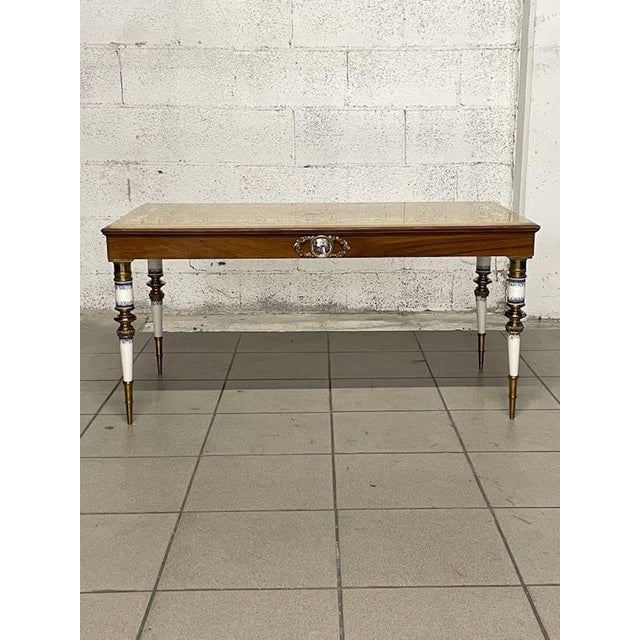 Vintage Coffee Table with Polished and Painted Travertine Top, 1950s For Sale - Image 14 of 18