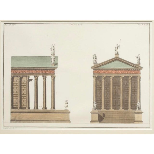 Giorgio Domenico Fossati Italian Architectural Lithograph (18th C. Design) – Framed Classical Temple Illustration ⸻...