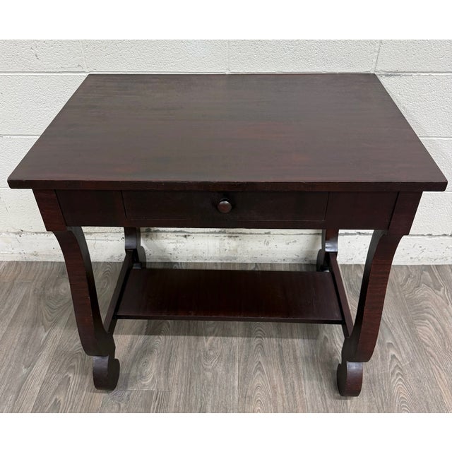 This is a beautiful vintage Helm’s Furniture Empire style or Colonial Revival library table, sofa table, or console table...