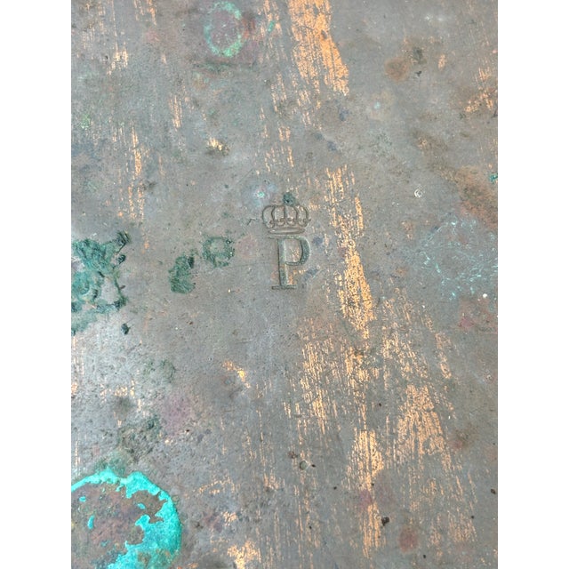 Metal Vintage Brass Copper Metal Wood Large Balance Scales For Sale - Image 7 of 11