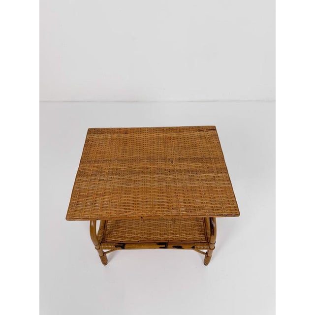 Mid-Century Art Deco Italian Bamboo and Rattan Wicker Coffee Table For Sale - Image 10 of 18