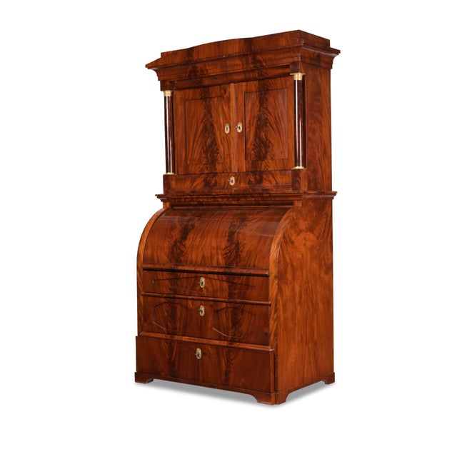 Vintage Cylinder Secretaire with Attachment For Sale - Image 18 of 18