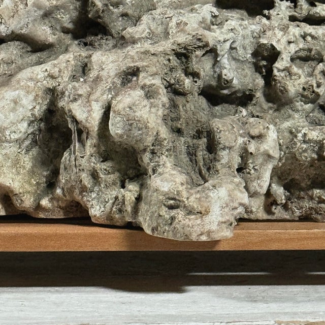 Rare Antique Japanese Suiseki Rock Sculpture With Miniature Houses For Sale - Image 9 of 9