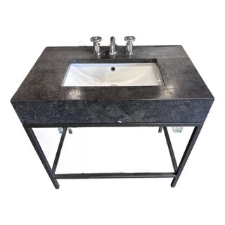 Belgian Blue Stone Vanity With Waterworks Faucet For Sale