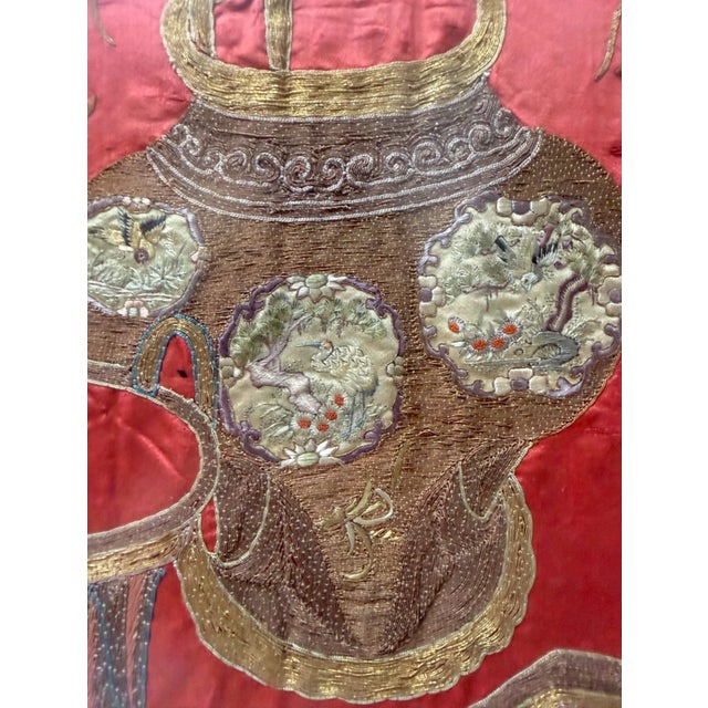 Huge Antique 1800's Chinese Altar Table Banner Embroidery Tapestry Needlepoint For Sale - Image 11 of 18
