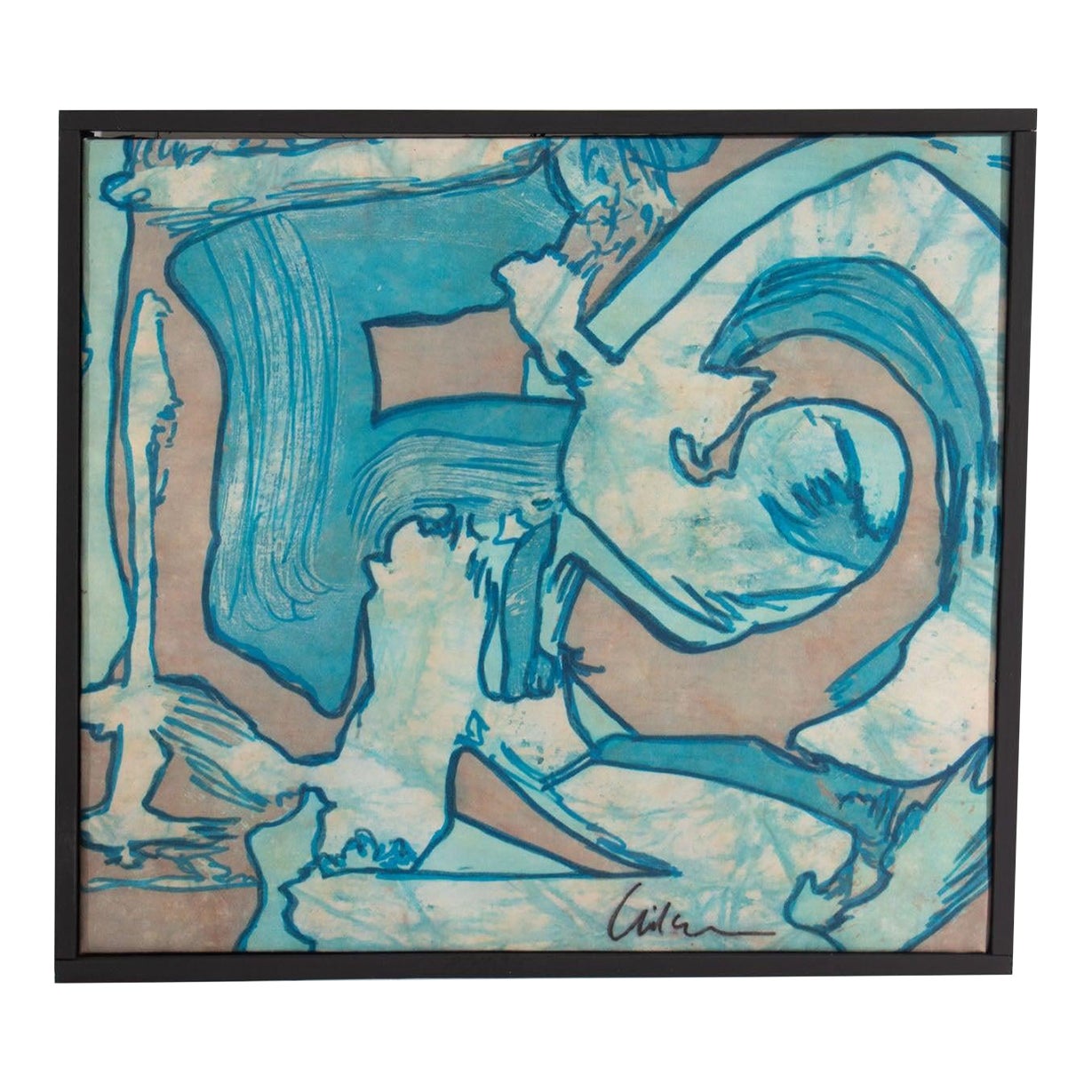 Abstract Batik Wax Painting Signed by Harry Hilson Chairish