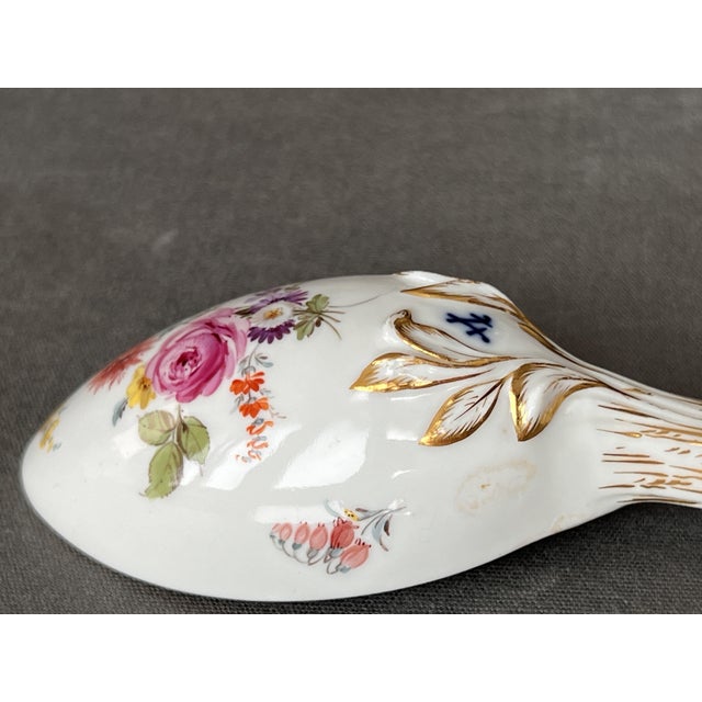 Meissen Porcelain Serving Spoon, 19th Century For Sale - Image 3 of 9
