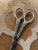 Early 20th Century Antique French Scissors in Embossed Leather Case For Sale - Image 5 of 9