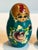 Set of 5 Mint Condition Vintage Hand-Painted Matryoshka Nesting Dolls, 5-Piece Green Laquer With Gold Black and Red Accents For Sale - Image 4 of 14