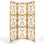 Light, airy, and elegant, this folding screen of rattan has a lovely scrollwork pattern to the three articulating panels....