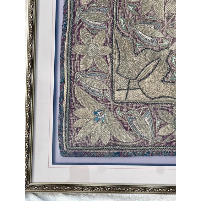 Textile Large Antique Middle Eastern Bullion Goldwork Embroidery For Sale - Image 7 of 10