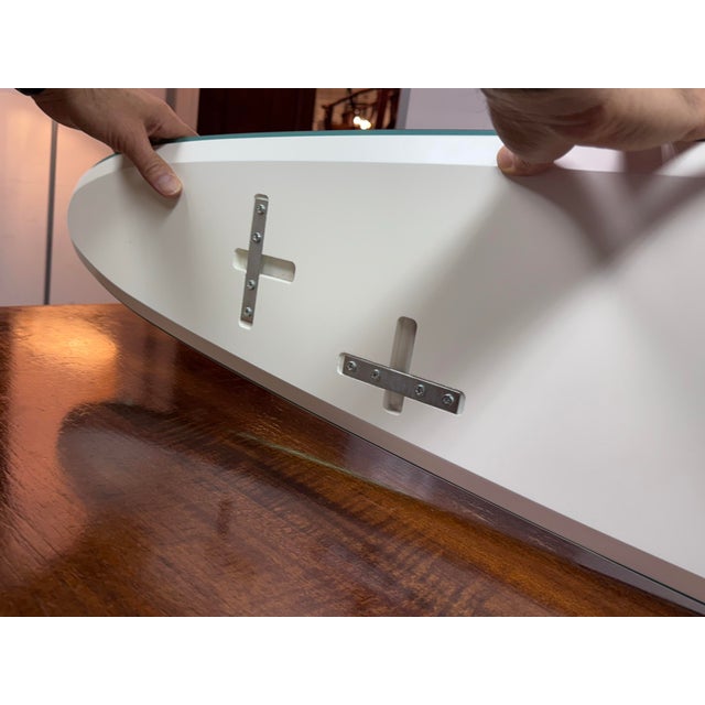 Tonelli Tonelli - Italian Large Slender Oval Wall Mirror For Sale - Image 4 of 12