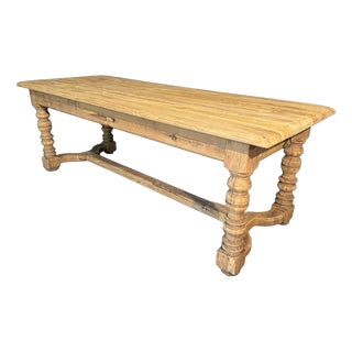 French Oak Farmhouse Table with Drawers, 1920 For Sale