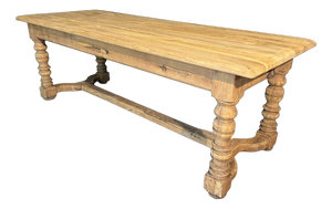 French Oak Farmhouse Table with Drawers, 1920