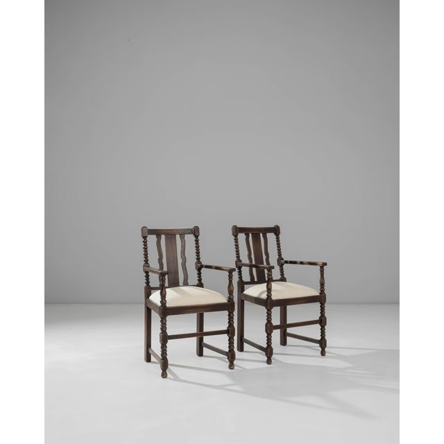 Wood 20th Century French Baroque Wooden Armchairs With Upholstered Seats - A Pair For Sale - Image 7 of 18