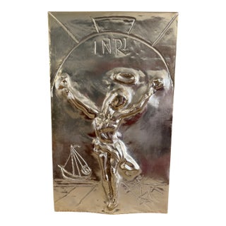 Limited Edition Brass Crucifixion Relief For Sale