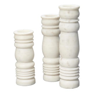 Jamie Young Monument Marble Candlesticks (set of 3) For Sale