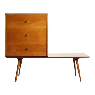 1960s Danish Modern Paul McCobb Planner Group Bench and Cabinet For Sale