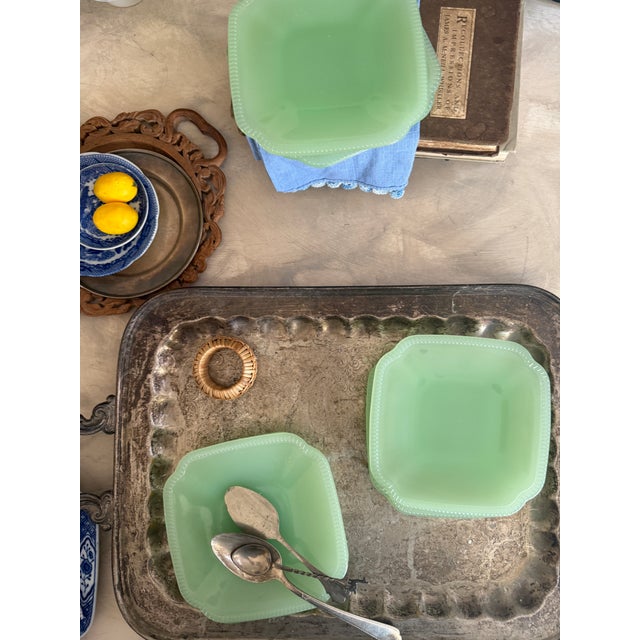 1960s Vintage Jadeite Plates Attributed to Anchor Hocking Fire-King - Set of Six For Sale - Image 5 of 12