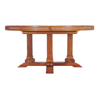 Ralph Lauren Hither Hills Round Oak Extending Dining Table For Sale