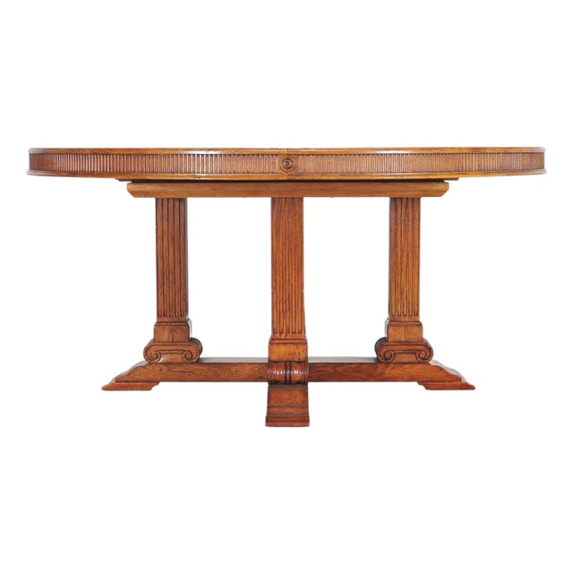 Ralph Lauren Hither Hills Round Oak Extending Dining Table For Sale