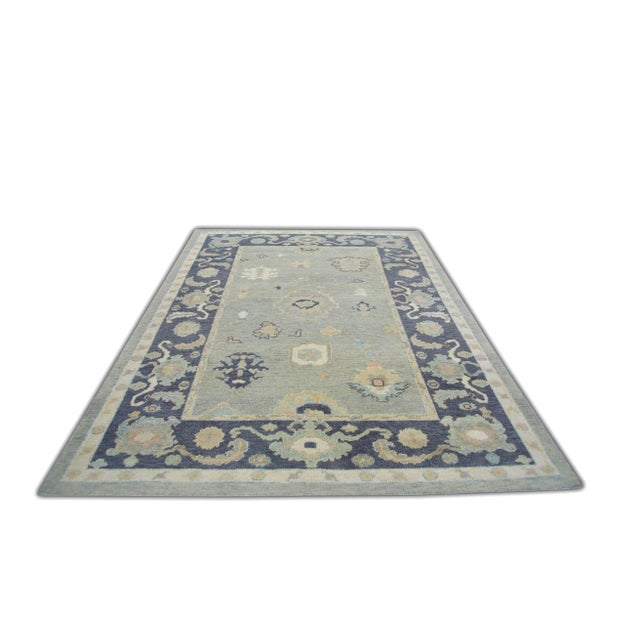 Oriental 21st Century Hand Knotted Ash Grey & Mid Grey Turkish Oushak Rug 6'4" X 8'10" For Sale In Houston - Image 6 of 6