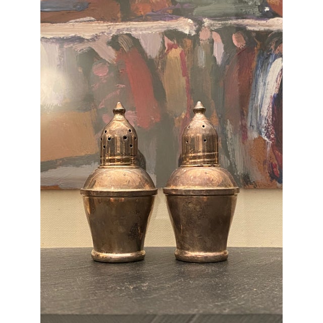 Contemporary Traditional Sterling Silver Salt & Pepper Shakers, a Pair For Sale - Image 3 of 3