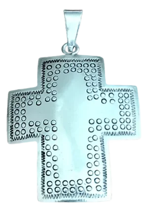 Mid 20th Century Mexico Sterling Silver Cross Pendant