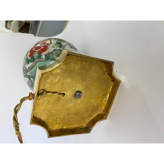 19th Century Brass Mount Famille Rose Chinese Table Lamp For Sale - Image 4 of 10
