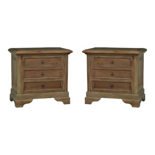 Pair of Mahogany Solid Wood Nightstands For Sale