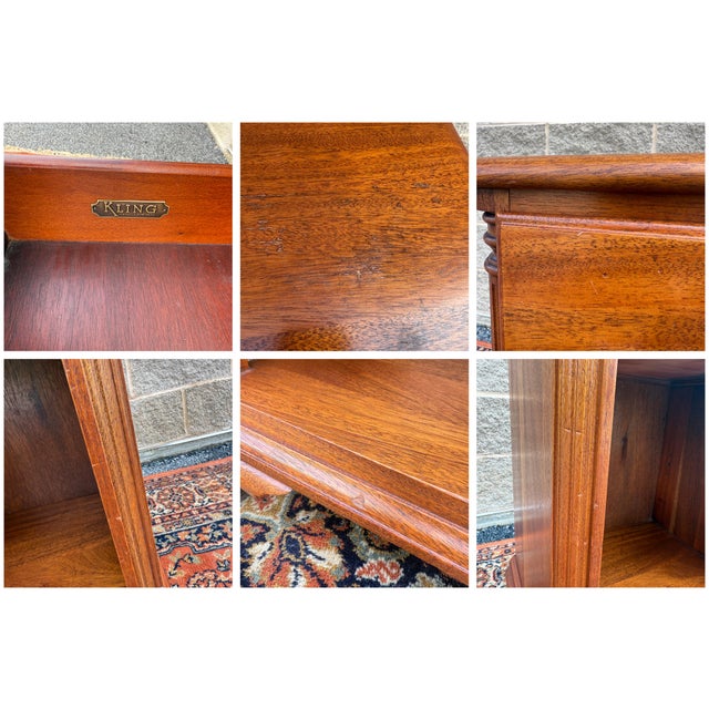 Vintage Kling Furniture Chippendale Solid Mahogany Nightstand With Drawer and Open Cabinet For Sale - Image 16 of 16