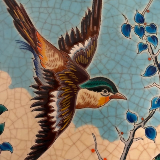 1960s Emaux De Longwy Floral Large Charger Signed Paul Mignon For Sale - Image 9 of 12