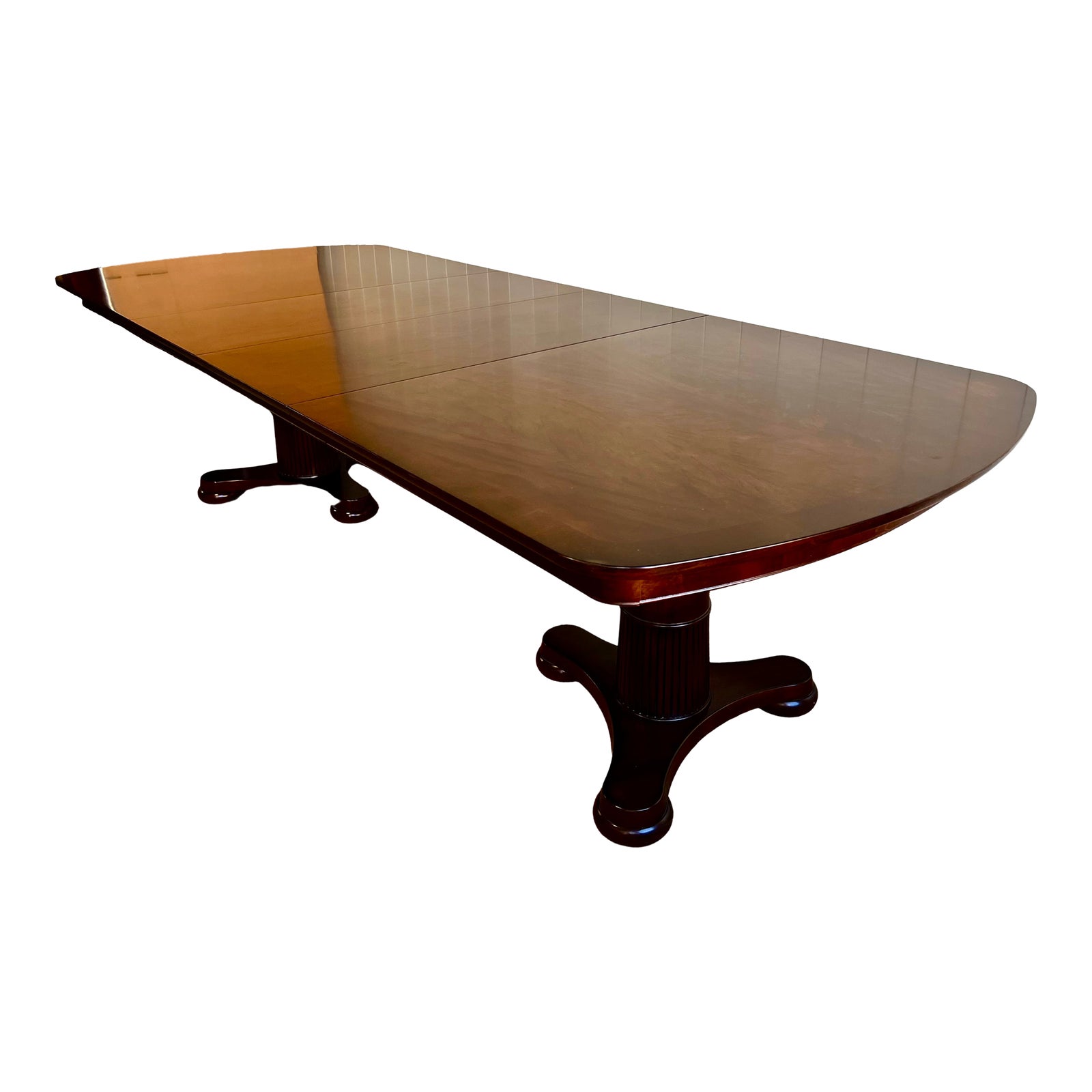 1970s Vintage Mahogany PedestalBase Extendable Dining Table Chairish