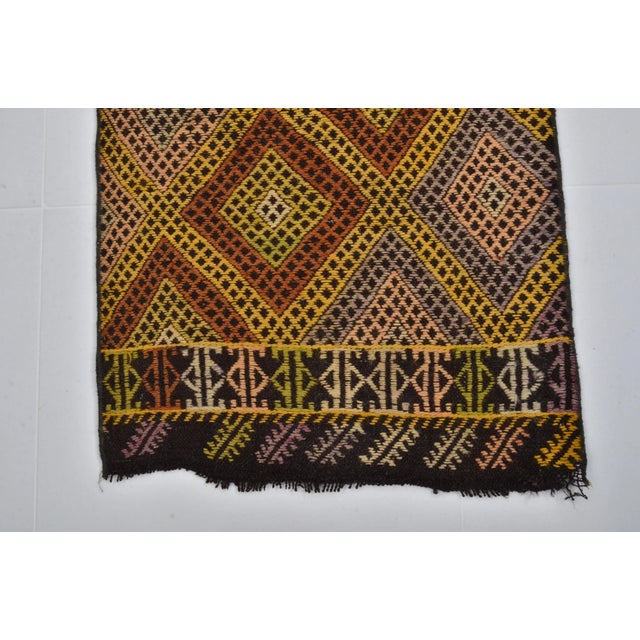 1960s Golden Color Cicim Kilim Runner For Sale - Image 9 of 11