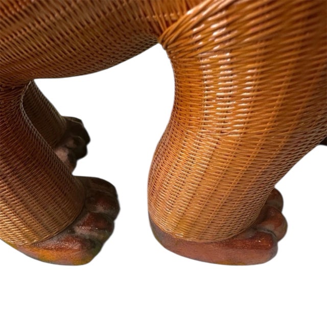 Brown Vintage Chinese Wicker Elephant Box For Sale - Image 8 of 9