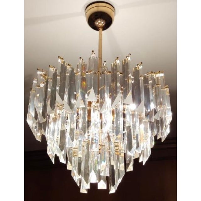 Venini Cristal Triedri Murano Glass Chandelier by Venini For Sale - Image 4 of 18