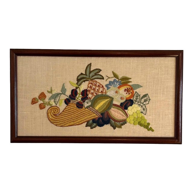 Cornucopia Crewel Artwork For Sale