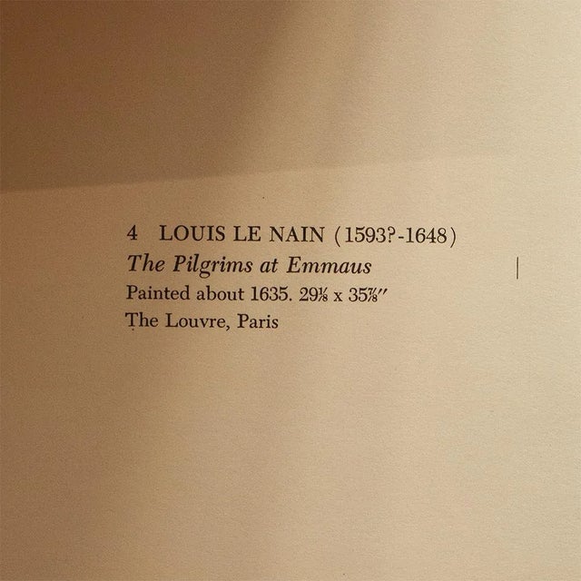 1950s 1955 After Louis Le Nain "The Pilgrims at Emmaus", Vintage Full-Color Print For Sale - Image 5 of 8