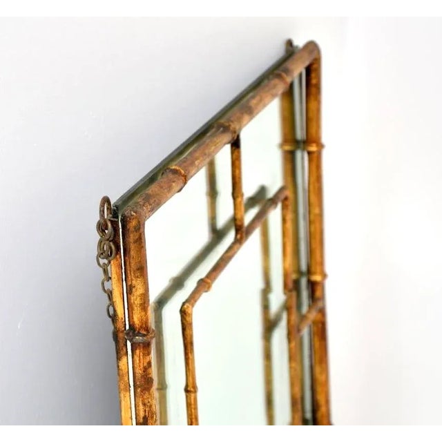 Gold Vintage Italian Gilt Metal Mirror, 1971 For Sale - Image 8 of 12