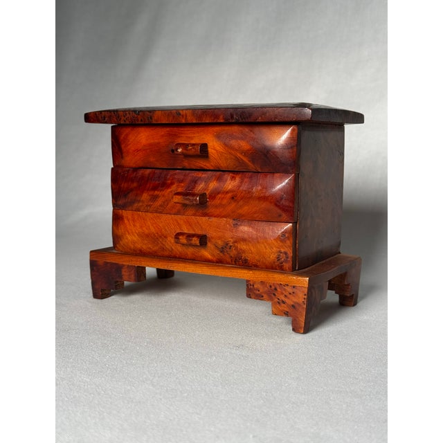 George Nakashima Mid Century Japanese Minimalism Thuya Burl Wood Box Styled After George Nakashima For Sale - Image 4 of 11
