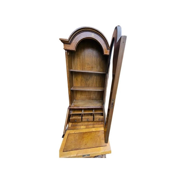 19th C. Biedermeier Style Mixed Fruitwood Two-Part Secretary Bookcase Cabinet For Sale In Washington DC - Image 6 of 10