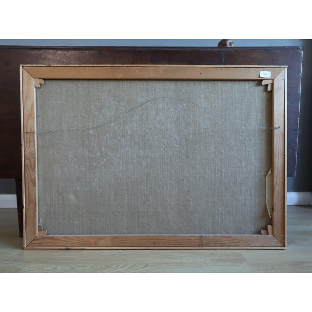 Mid-Century Modern 'Intersecting Planes' Vintage Original Geometric Abstract Oil Painting by Swedish Artist Bror Ingemar Fröberg (1921-1999), Framed For Sale - Image 12 of 12