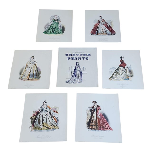 Vintage 1960s Costumes Prints - Set of Seven For Sale